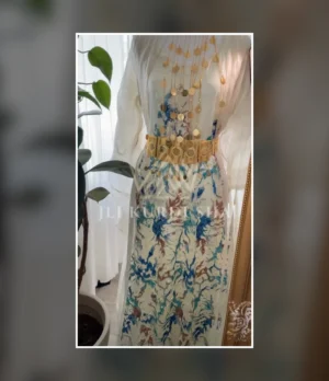 Ivory Floral Kurdish Dress