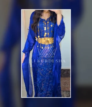 Royal Sapphire Kurdish Dress